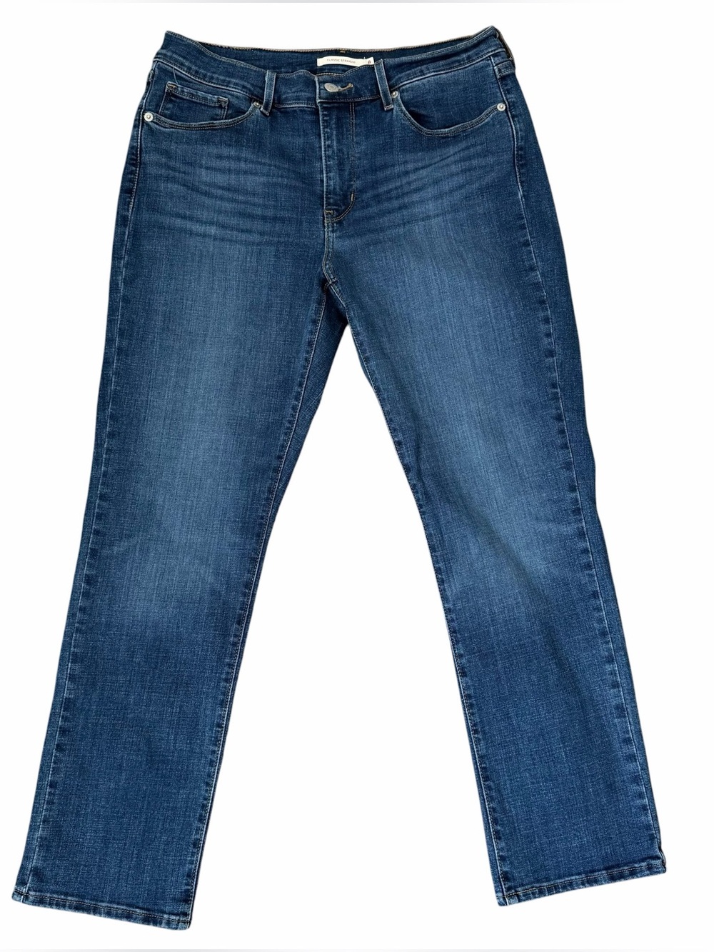 Levi’s Women’s Classic Straight Jeans SZ 8 Medium Wash Stretch Denim 28” Inseam